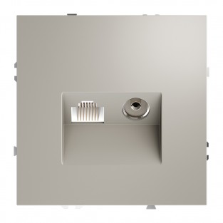 Розетка телевизионная встраиваемая VOLTUM S70 TV+RJ45 кат. 6, (кашемир)