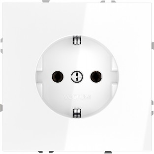 Розетка встраиваемая VOLTUM S70 с заземлением 16А, (белый глянцевый)