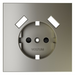 Накладка для розетки с заземлением и защитными шторками, с USB A+A, S70 (шелк)
