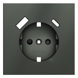 Накладка для розетки с заземлением и защитными шторками, с USB A+C, S70 (титан) Накладка для розетки с заземлением и защитными шторками, с USB A+C, S70 (титан)