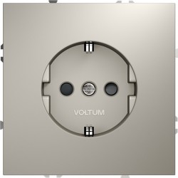 Розетка встраиваемая VOLTUM S70 с заземлением и защитными шторками, 16А, (кашемир) Розетка встраиваемая VOLTUM S70 с заземлением и защитными шторками, 16А, (кашемир)