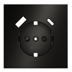 Накладка для розетки с заземлением и защитными шторками, с USB A+C, S70 Metal (антрацит) Voltum Накладка для розетки с заземлением и защитными шторками, с USB A+C, S70 Metal (антрацит) Voltum