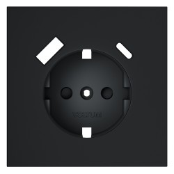 Накладка для розетки с заземлением и защитными шторками, с USB A+C, S70 (графит) Накладка для розетки с заземлением и защитными шторками, с USB A+C, S70 (графит)
