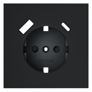 Накладка для розетки с заземлением и защитными шторками, с USB A+C, S70 (графит)