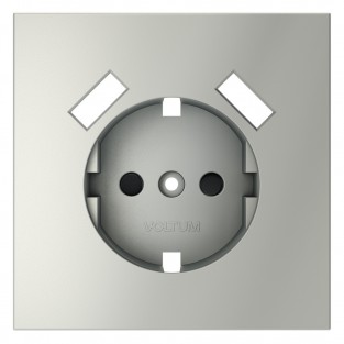 Накладка для розетки с заземлением и защитными шторками, с USB A+A, S70 (сталь)