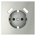 Накладка для розетки с заземлением и защитными шторками, с USB A+A, S70 (сталь) Voltum