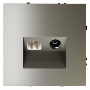 Розетка телевизионная встраиваемая VOLTUM S70 TV+RJ45 кат. 6, (шелк)