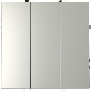Выключатель встраиваемый VOLTUM S70 трехклавишный 10А, (сталь)