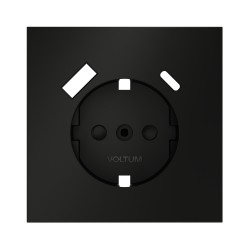 Накладка для розетки с заземлением и защитными шторками, с USB A+C, S70 (черный матовый) Voltum Накладка для розетки с заземлением и защитными шторками, с USB A+C, S70 (черный матовый) Voltum