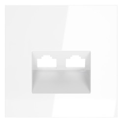 Накладка для розетки компьютерной двойной RJ45+RJ45 кат.6, S70 (белый глянцевый) Накладка для розетки компьютерной двойной RJ45+RJ45 кат.6, S70 (белый глянцевый)