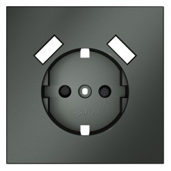 Накладка для розетки с заземлением и защитными шторками, с USB A+A, S70 (титан) Накладка для розетки с заземлением и защитными шторками, с USB A+A, S70 (титан)