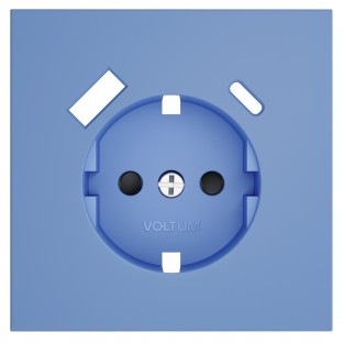 Накладка для розетки с заземлением и защитными шторками, с USB A+C, S70 (деним)