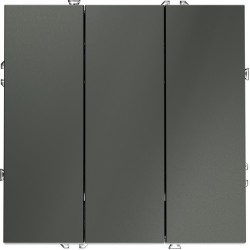 Выключатель встраиваемый VOLTUM S70 трехклавишный 10А, (титан) Выключатель встраиваемый VOLTUM S70 трехклавишный 10А, (титан)