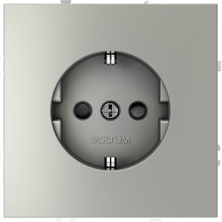 Розетка встраиваемая VOLTUM S70 с заземлением и защитными шторками, 16А, (сталь) Розетка встраиваемая VOLTUM S70 с заземлением и защитными шторками, 16А, (сталь)