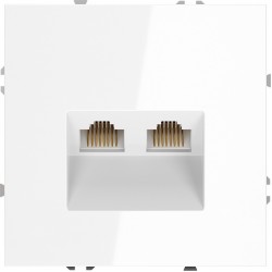 Розетка компьютерная встраиваемая VOLTUM S70 двойная RJ45+RJ45 кат.6, (белый глянцевый) Розетка компьютерная встраиваемая VOLTUM S70 двойная RJ45+RJ45 кат.6, (белый глянцевый)