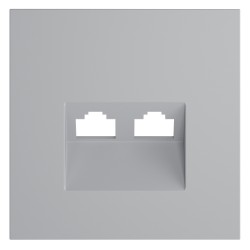 Накладка для розетки компьютерной двойной RJ45+RJ45 кат.6, S70 (серый) Накладка для розетки компьютерной двойной RJ45+RJ45 кат.6, S70 (серый)