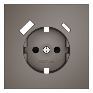 Накладка для розетки с заземлением и защитными шторками, с USB A+C, S70 (капучино)