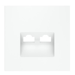 Накладка для розетки компьютерной двойной RJ45+RJ45 кат.6, S70 (белый матовый) Накладка для розетки компьютерной двойной RJ45+RJ45 кат.6, S70 (белый матовый)
