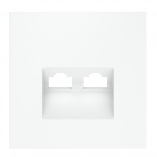 Накладка для розетки компьютерной двойной RJ45+RJ45 кат.6, S70 (белый матовый)