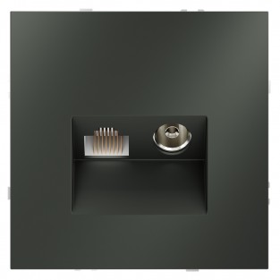 Розетка телевизионная встраиваемая VOLTUM S70 TV+RJ45 кат. 6, (титан)