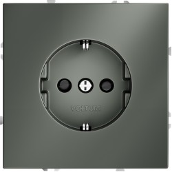 Розетка встраиваемая VOLTUM S70 с заземлением и защитными шторками, 16А, (титан) Розетка встраиваемая VOLTUM S70 с заземлением и защитными шторками, 16А, (титан)