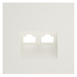 Накладка для розетки компьютерной двойной RJ45+RJ45 кат.6, S70 (хлопок)
