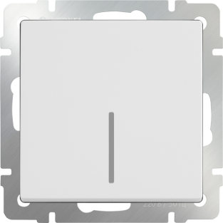 Выключатель одноклавишный проходной с подсветкой (белый) WL01-SW-1G-2W-LED