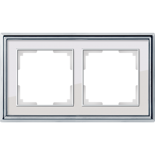 Рамка на 2 поста (хром/белый) WL17-Frame-02
