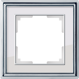 Рамка на 1 пост (хром/белый) WL17-Frame-01