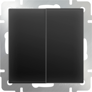 Выключатель двухклавишный (черный матовый) WL08-SW-2G