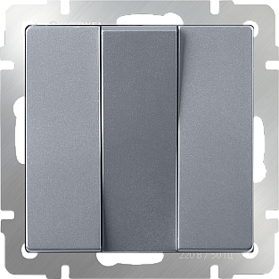 Выключатель трехклавишный (серебряный) WL06-SW-3G