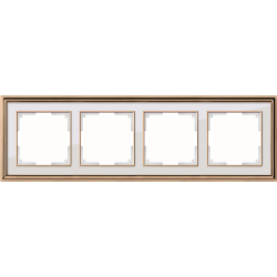 Рамка на 4 поста (золото/белый) WL17-Frame-04