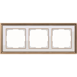 Рамка на 3 поста (золото/белый) WL17-Frame-03
