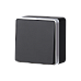 Выключатель одноклавишный проходной Gallant (черный с серебром) WL15-01-03