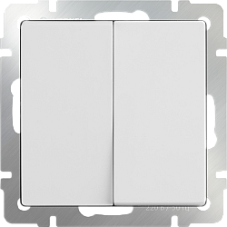 Выключатель двухклавишный проходной (белый) WL01-SW-2G-2W