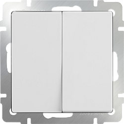 Выключатель двухклавишный (белый) WL01-SW-2G