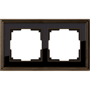 Рамка на 2 поста (бронза/черный) WL17-Frame-02