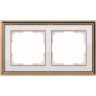 Рамка на 2 поста (золото/белый) WL17-Frame-02