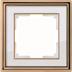 Рамка на 1 пост (золото/белый) WL17-Frame-01