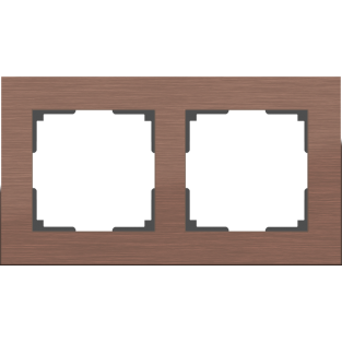 Рамка на 2 поста (коричневый алюминий) WL11-Frame-02