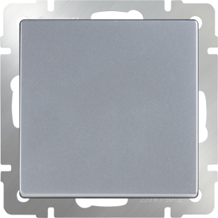 Выключатель одноклавишный проходной (серебряный) WL06-SW-1G-2W