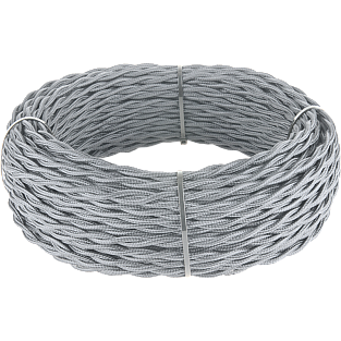 Ретро кабель витой 2х2,5 (серый) Ретро кабель витой 2х2,5 (серый)