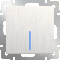 Выключатель одноклавишный с подсветкой(перламутровый рифленый) WL13-SW-1G-LED
