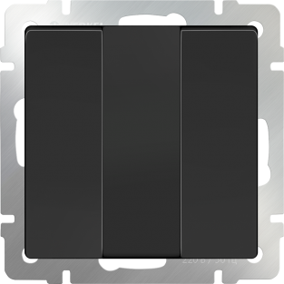 Выключатель трехклавишный (черный матовый) WL08-SW-3G