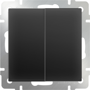 Выключатель двухклавишный проходной (черный матовый) WL08-SW-2G-2W