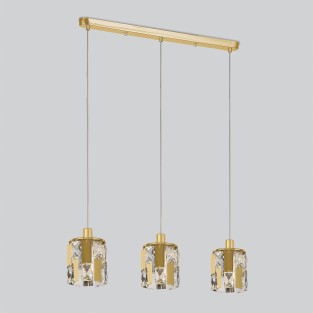 Подвесной светильник с хрусталем 50101/3 перламутровое золото