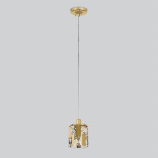 Подвесной светильник с хрусталем 50101/1 перламутровое золото