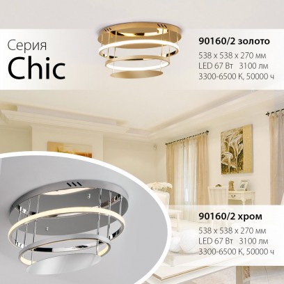 Потолочная светодиодная люстра Chic от Евросвет